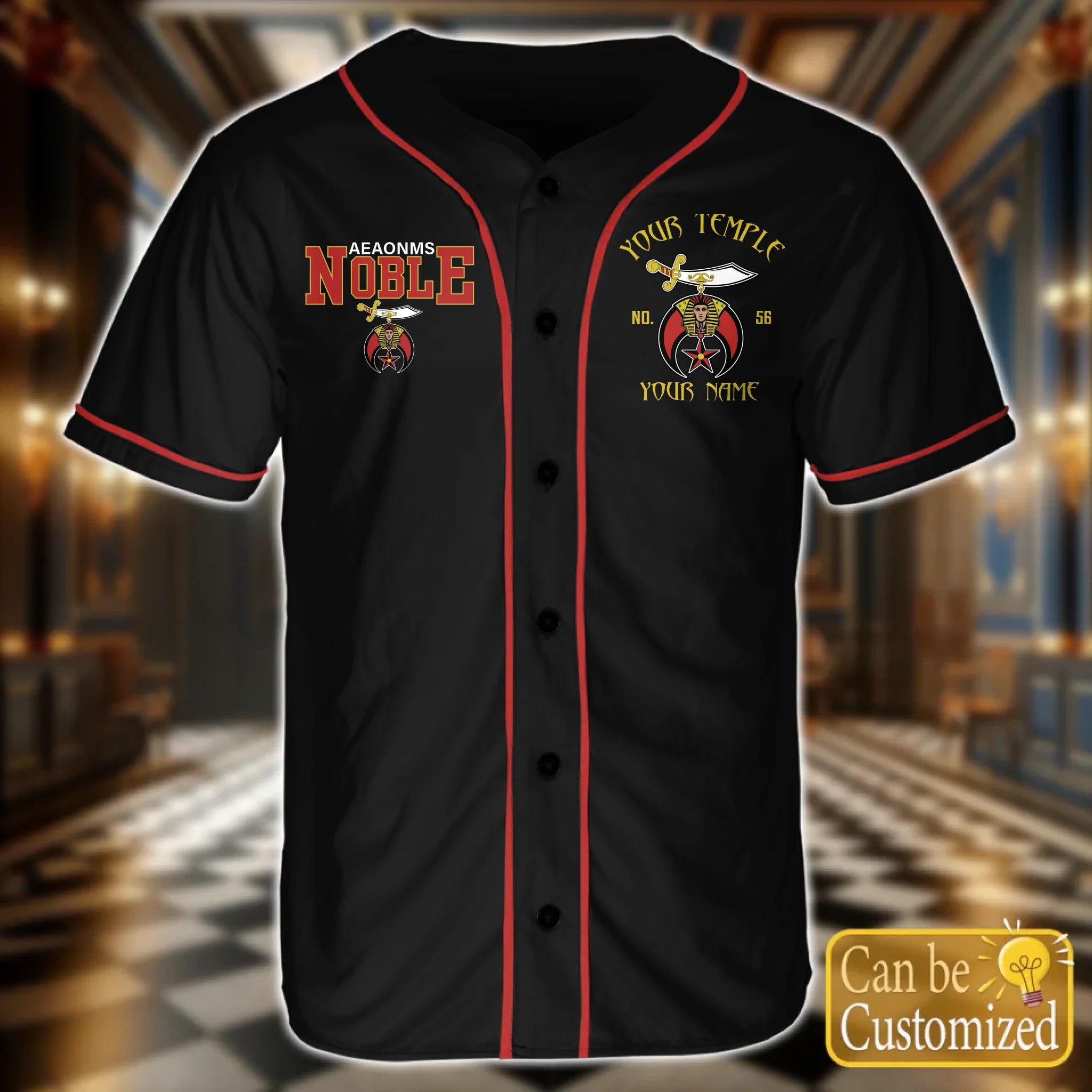 Custom Shriners Baseball Jersey Front