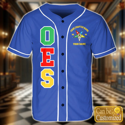 Custom  Order of the Eastern Star OES Baseball Jersey Front