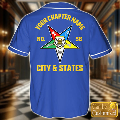 Custom  Order of the Eastern Star OES Baseball Jersey Back