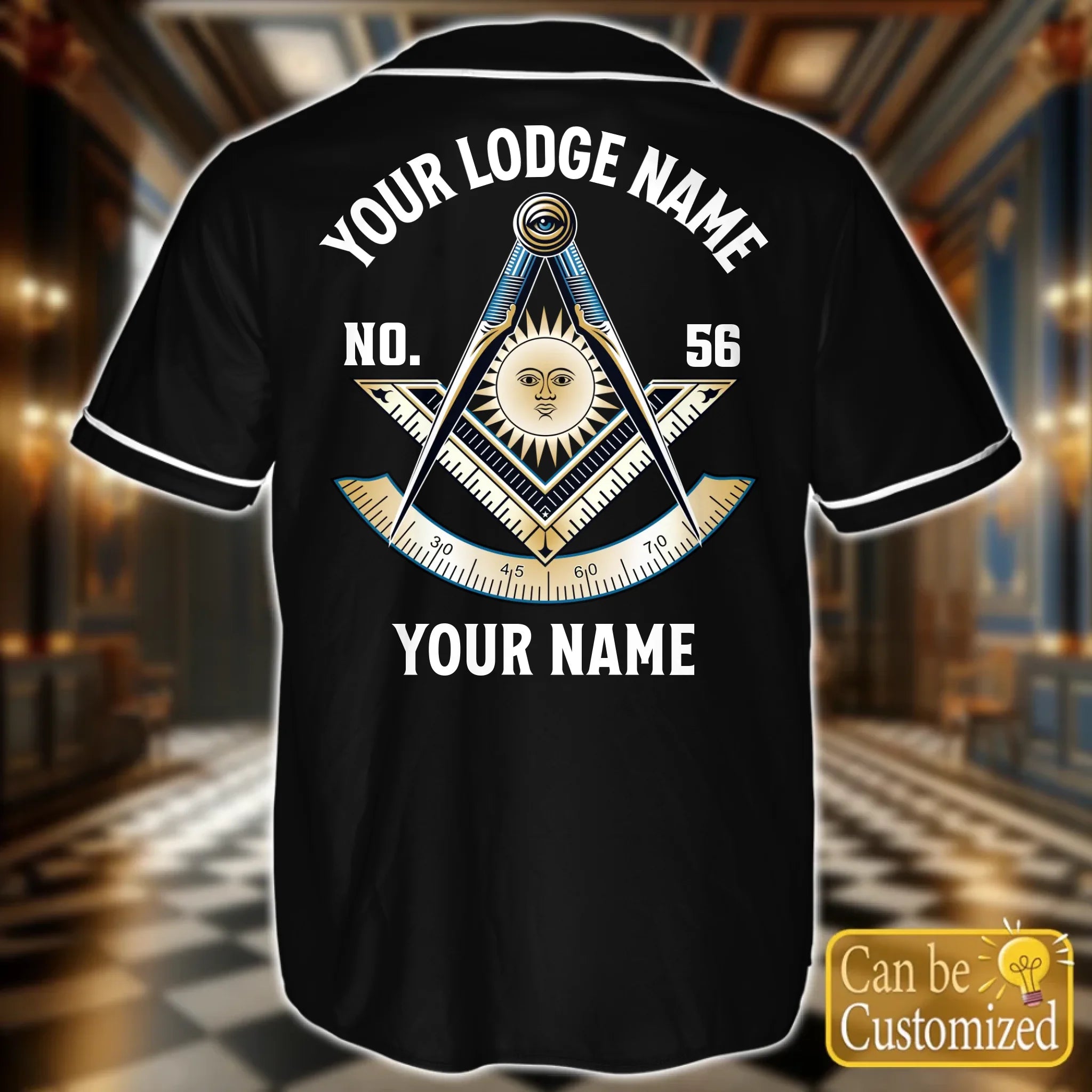 Custom  Order of the Eastern Star OES Baseball Jersey Back