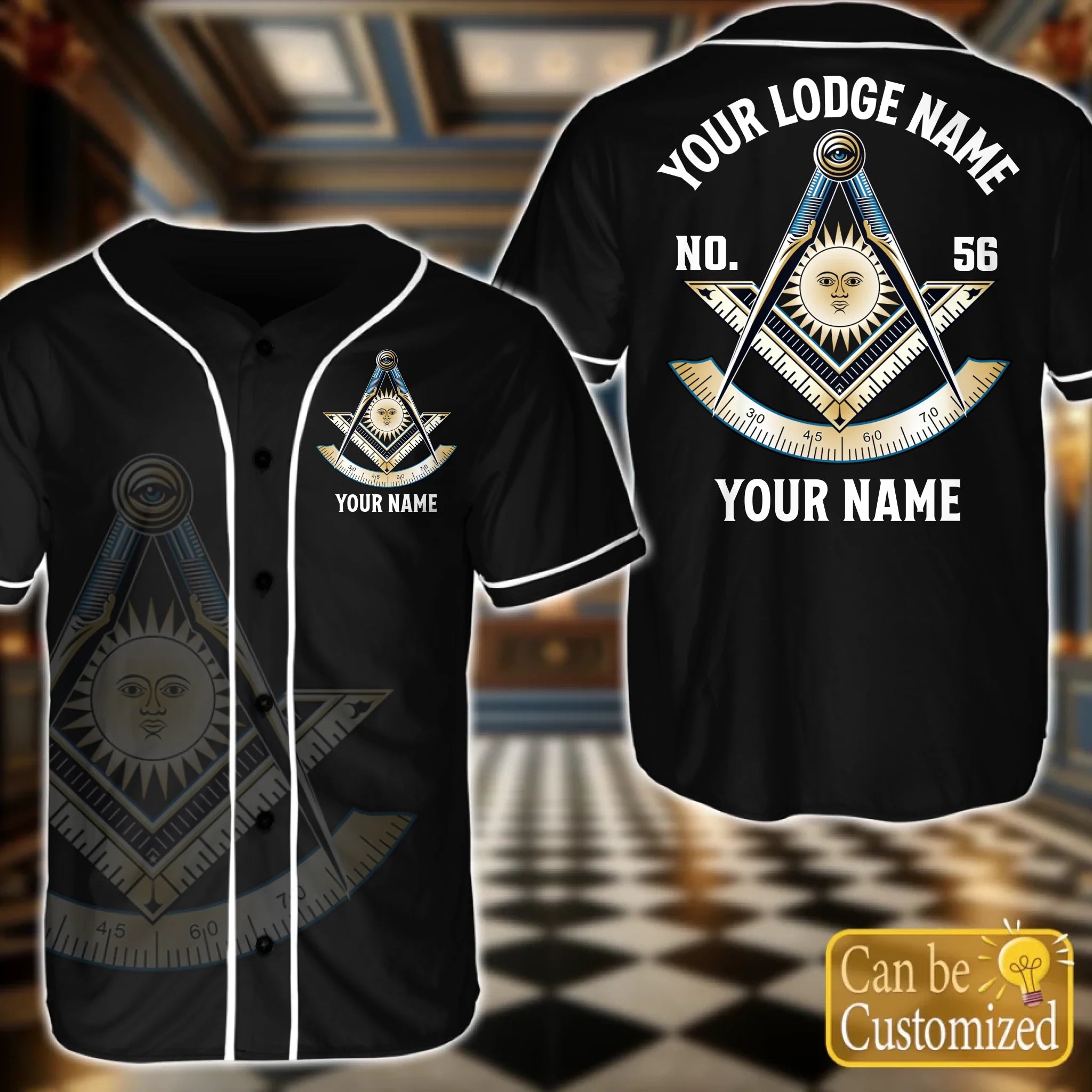 Custom  Order of the Eastern Star OES Baseball Jersey Front Back