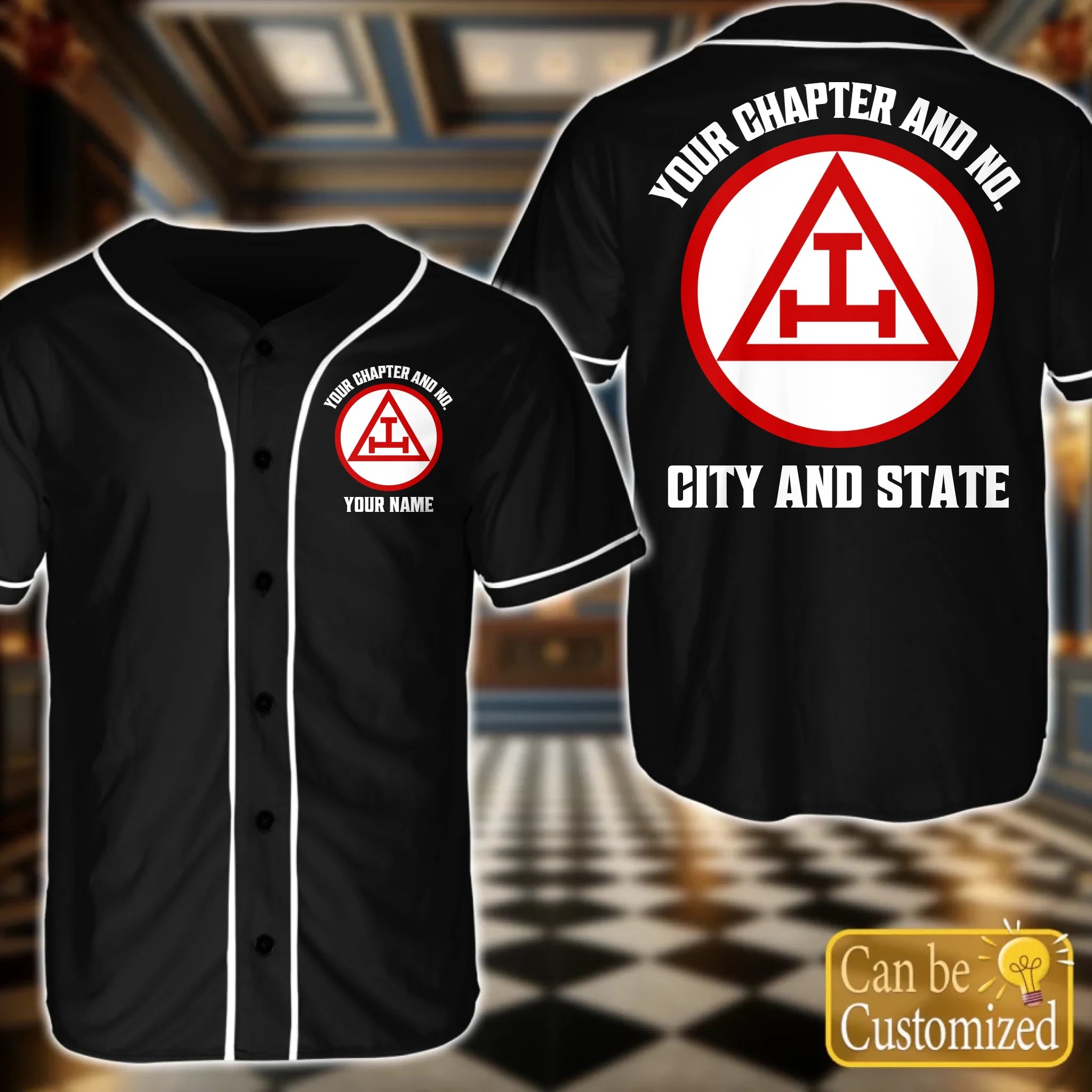 Custom  Order of the Eastern Star OES Baseball Jersey Front Back