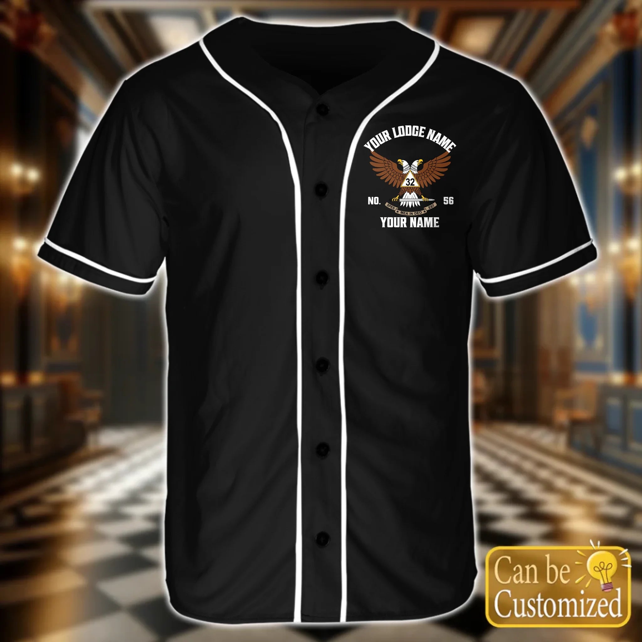 Custom  Order of the Eastern Star OES Baseball Jersey Front