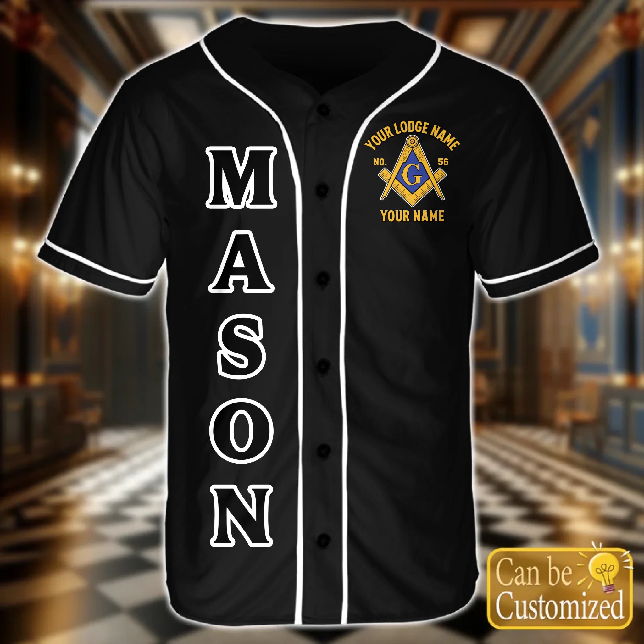 Custom  Order of the Eastern Star OES Baseball Jersey Front