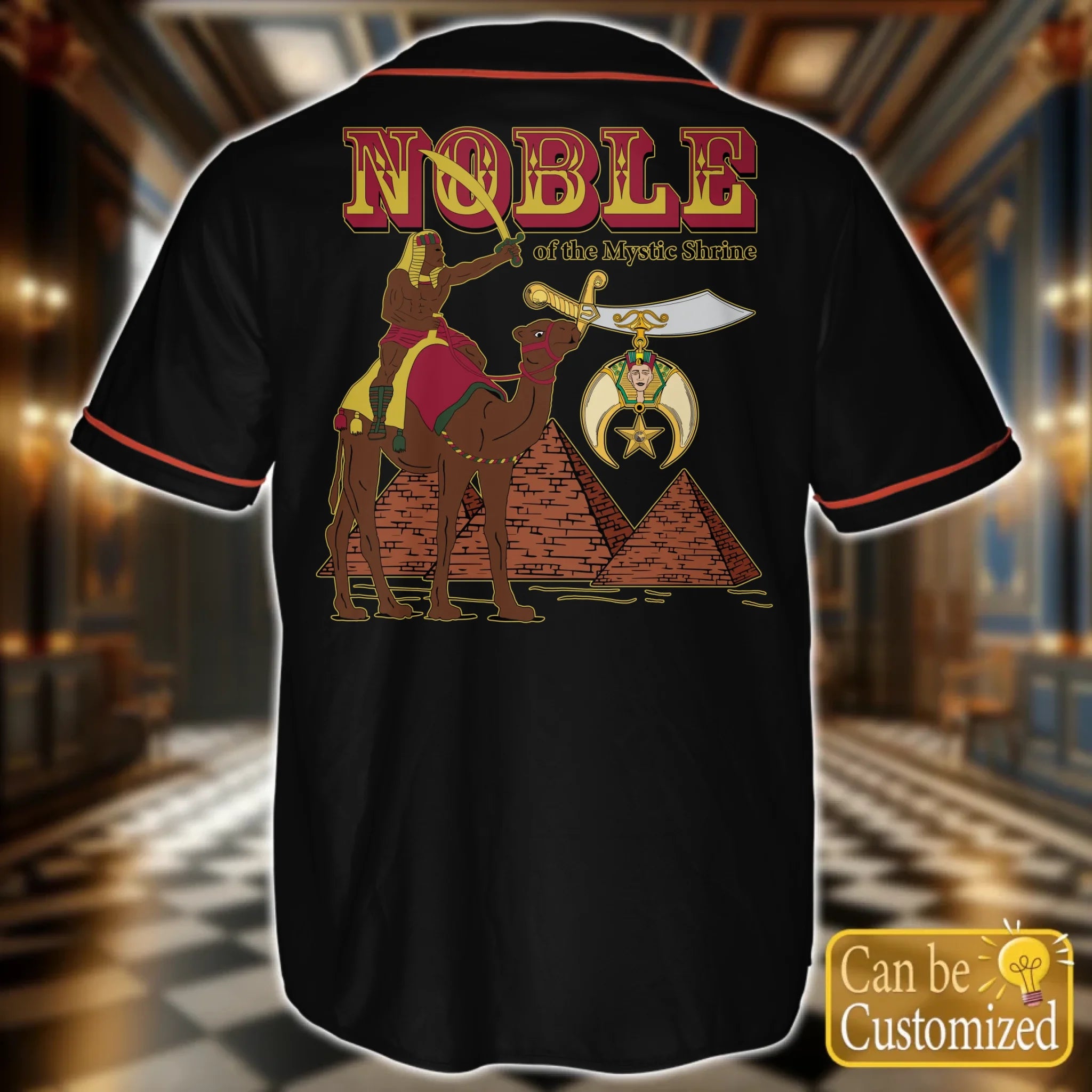 Custom Shriners Baseball Jersey Back