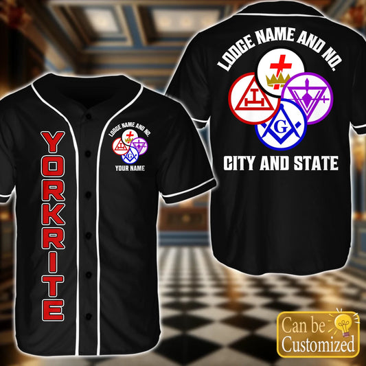 Custom  Order of the Eastern Star OES Baseball Jersey Front Back