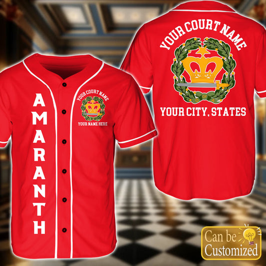 Custom  Order of the Eastern Star OES Baseball Jersey Front Back