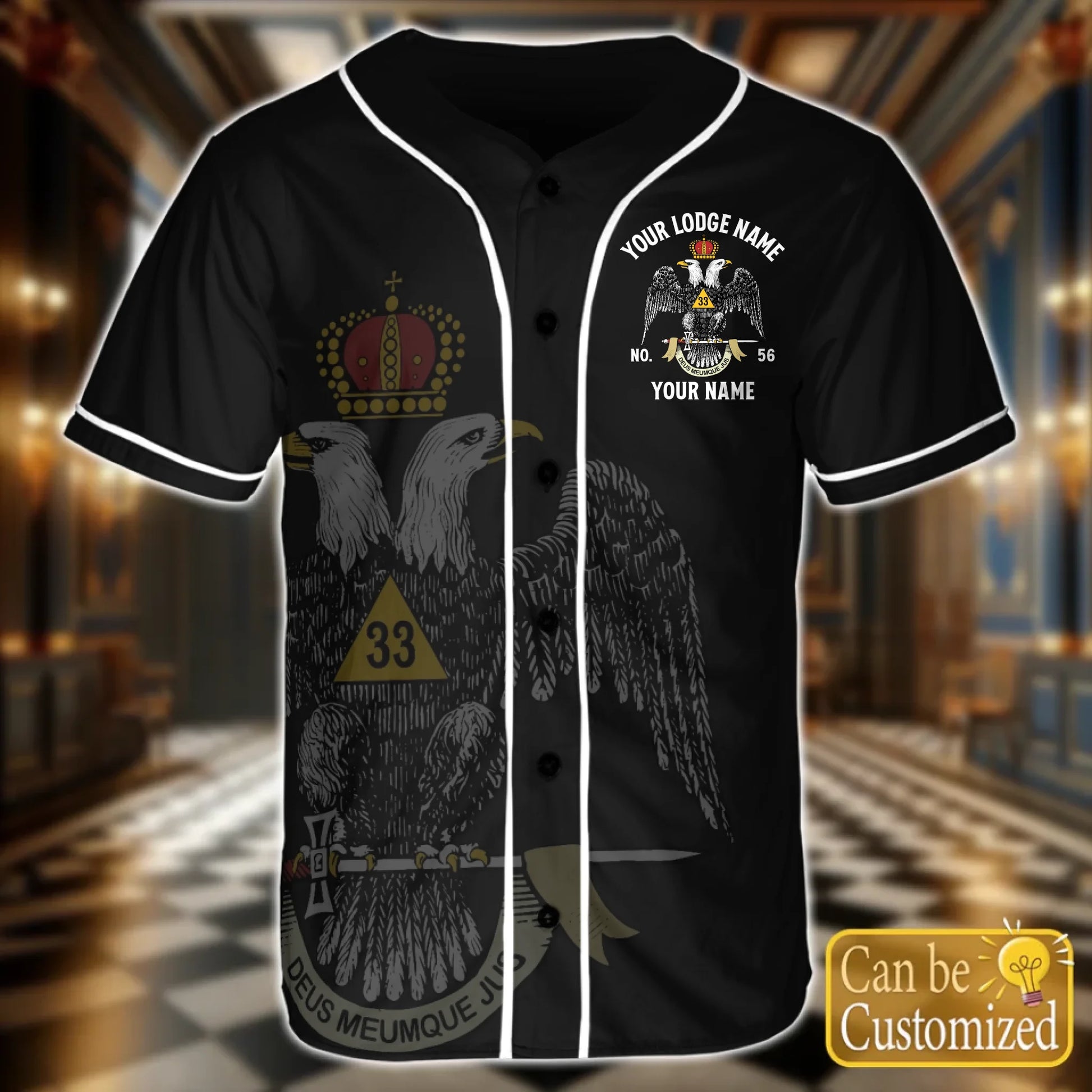 Custom  Order of the Eastern Star OES Baseball Jersey Front