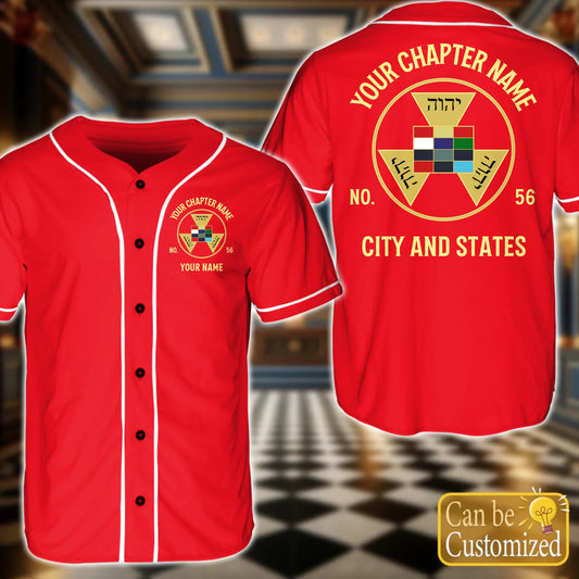 Custom  Order of the Eastern Star OES Baseball Jersey Front Back