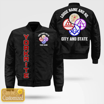 Custom York Rite Masonic Bomber Jacket