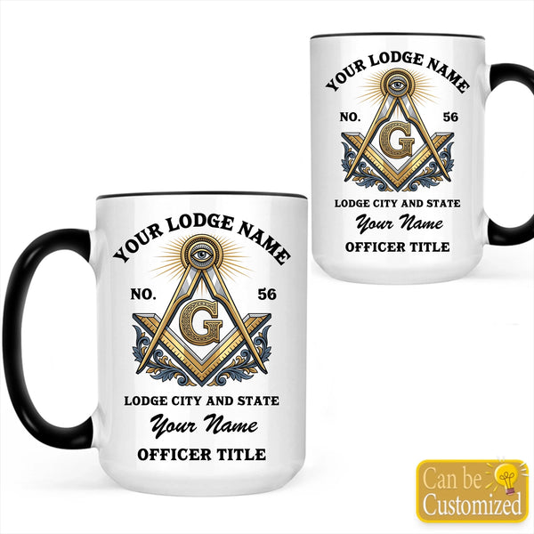 Custom Masonic Accent Two-Tone Mug