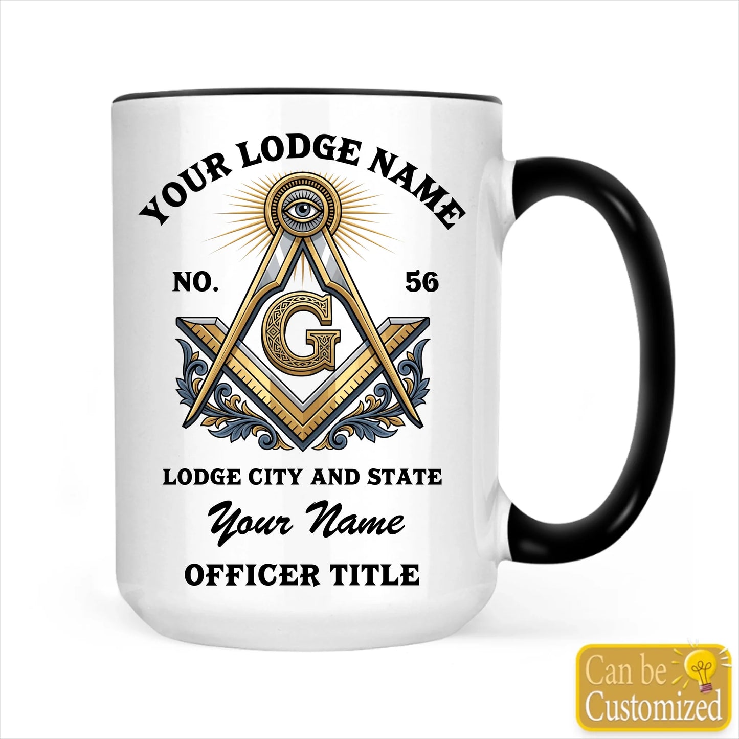 Custom Masonic Accent Two-Tone Mug