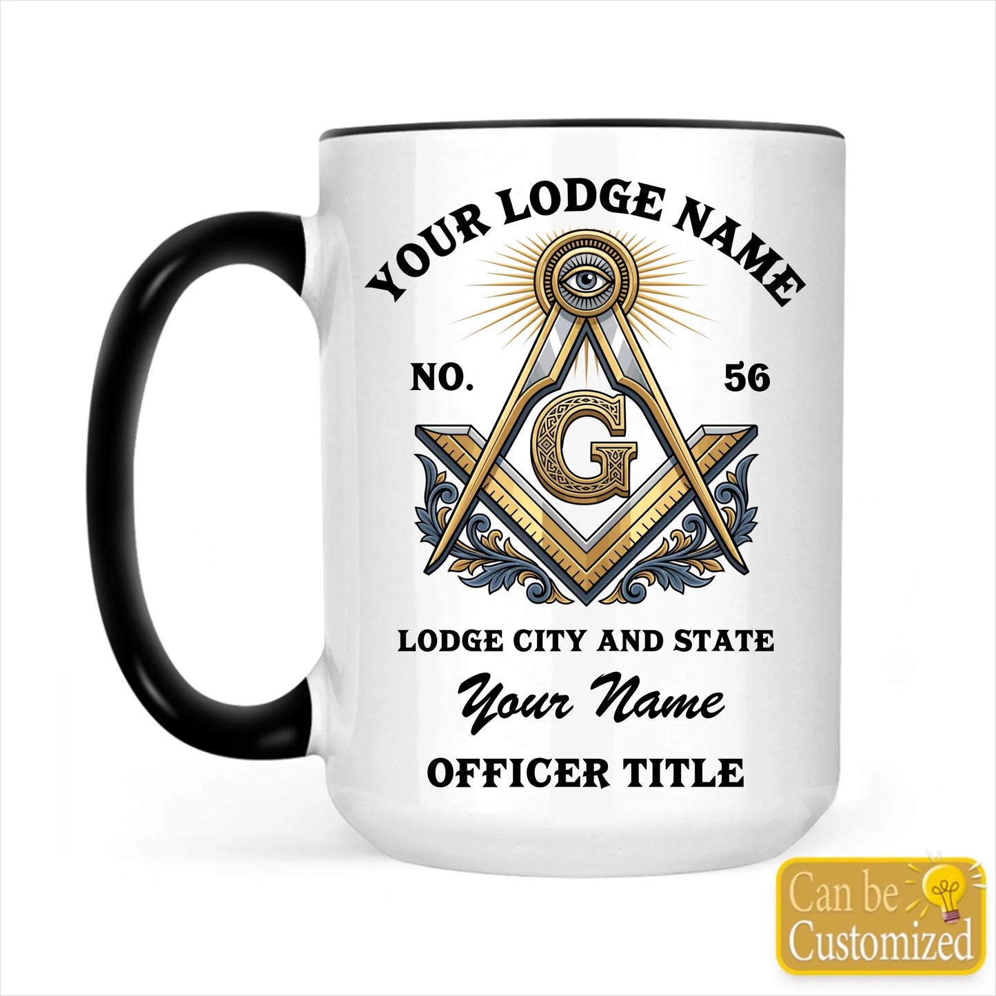 Custom Masonic Accent Two-Tone Mug