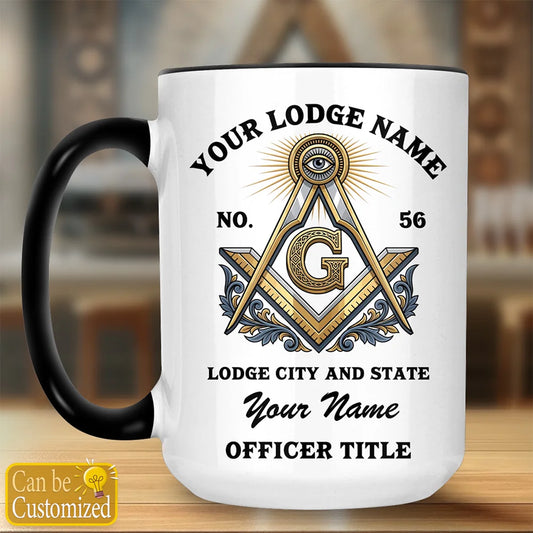 Custom Masonic Accent Two-Tone Mug