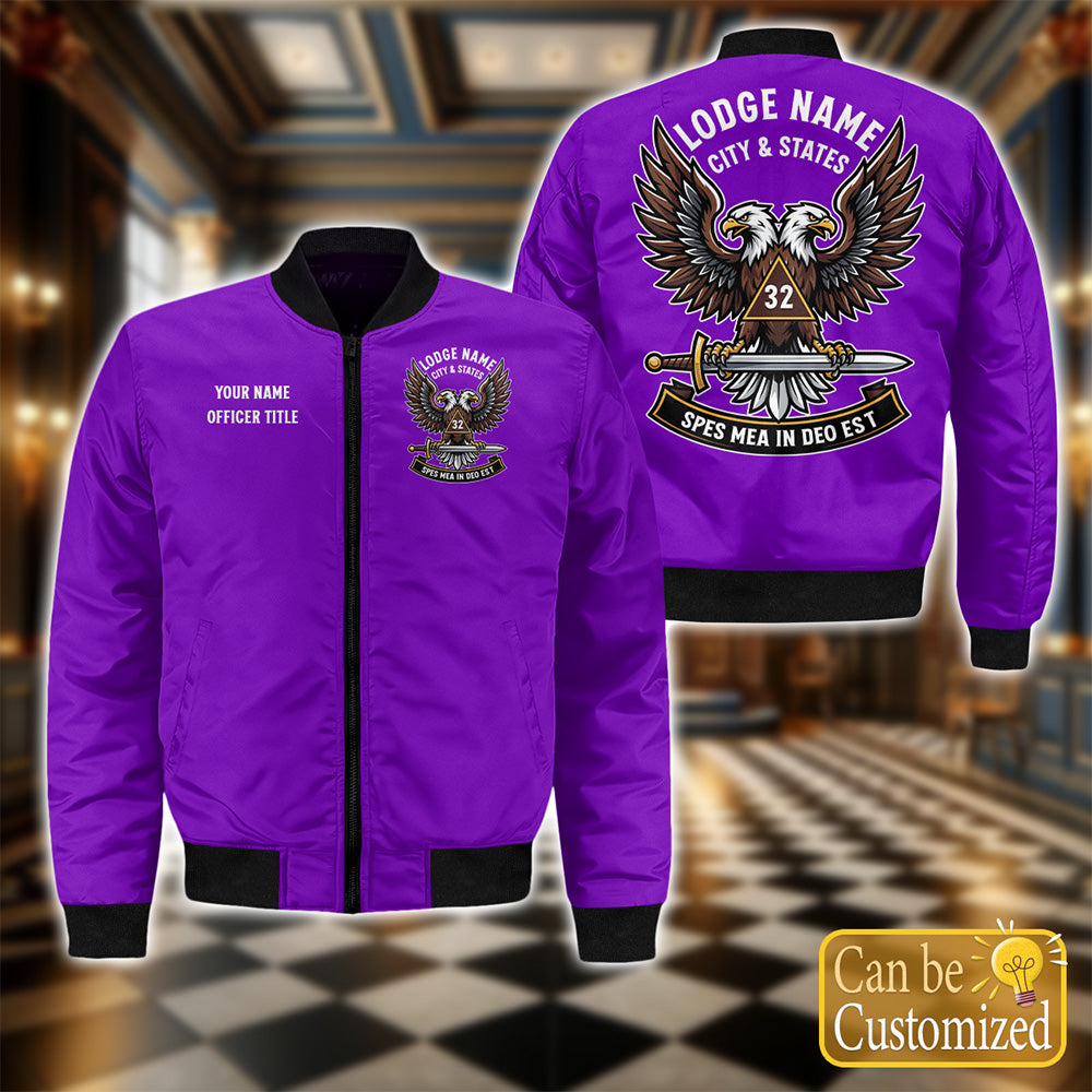 Custom 32nd Degree Scottish Rite Bomber Jacket