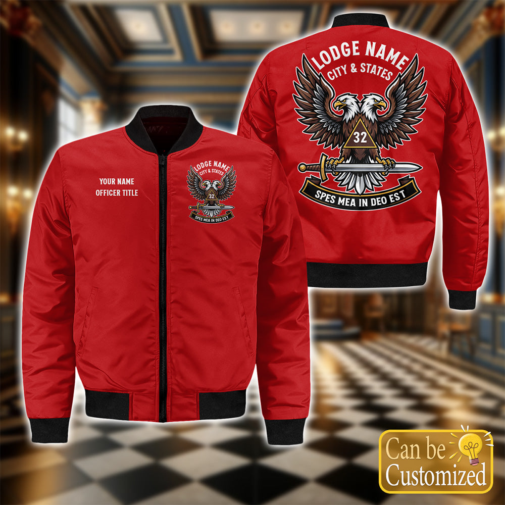 Custom 32nd Degree Scottish Rite Bomber Jacket