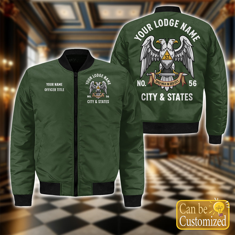Custom 32nd Degree Scottish Rite Bomber Jacket