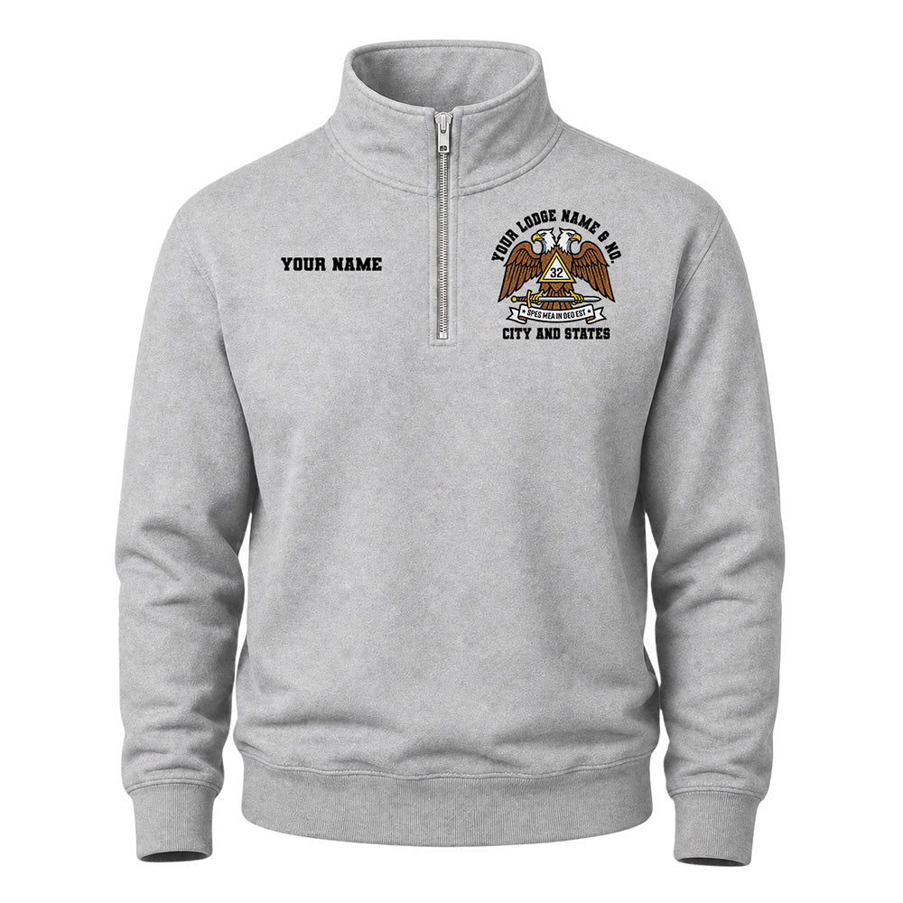 Custom 32nd Degree Embroidered Quarter-Zip Sweatshirt