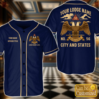 Custom 32nd Degree Scottish Rite Baseball Jersey
