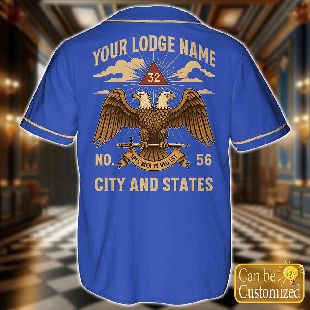 Custom 32nd Degree Scottish Rite Baseball Jersey