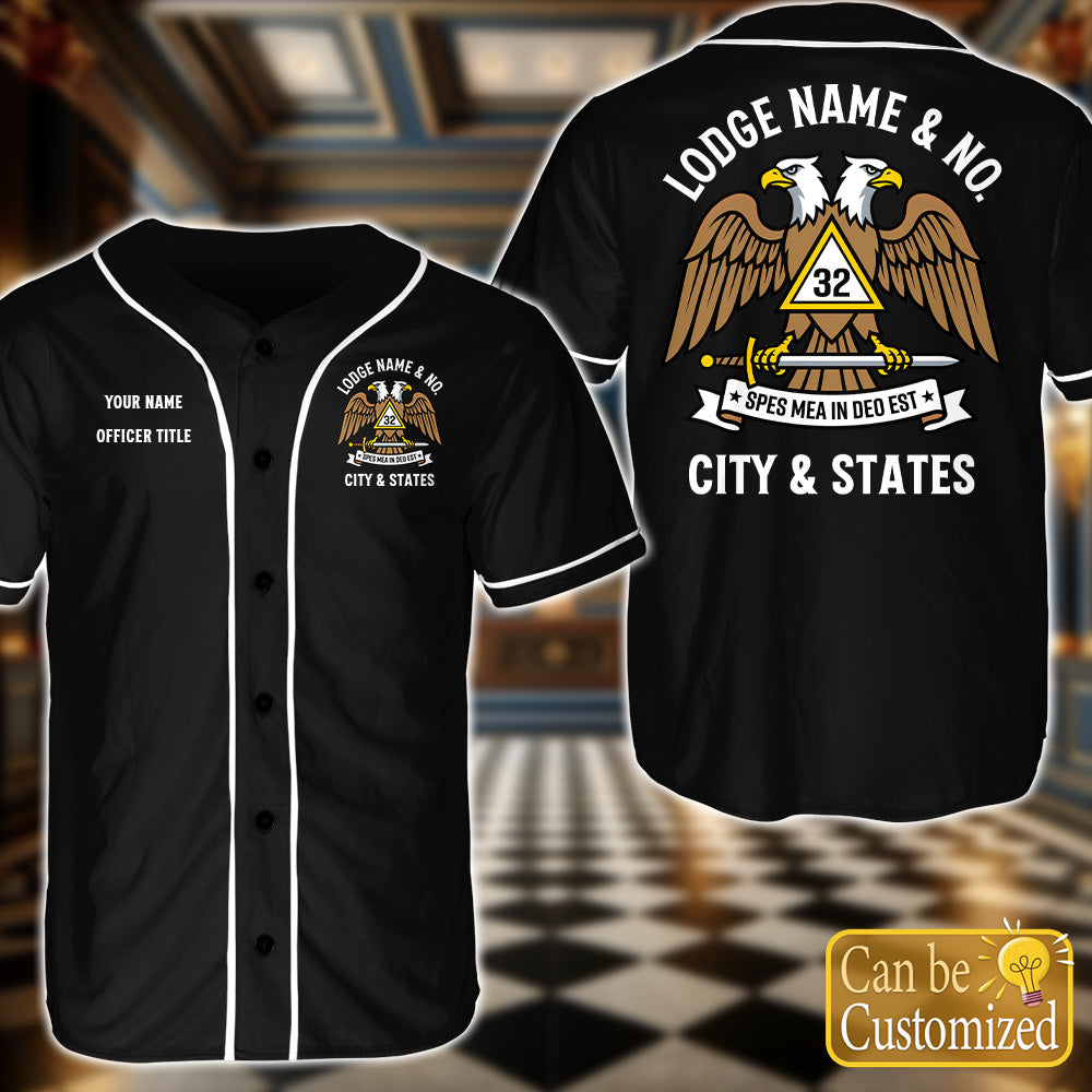 Custom 32nd Scottish Rite Baseball Jersey