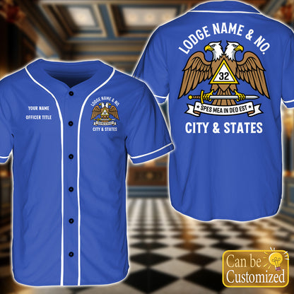 Custom 32nd Scottish Rite Baseball Jersey