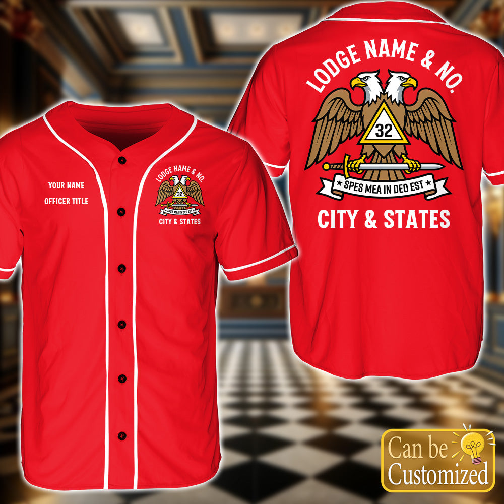 Custom 32nd Scottish Rite Baseball Jersey