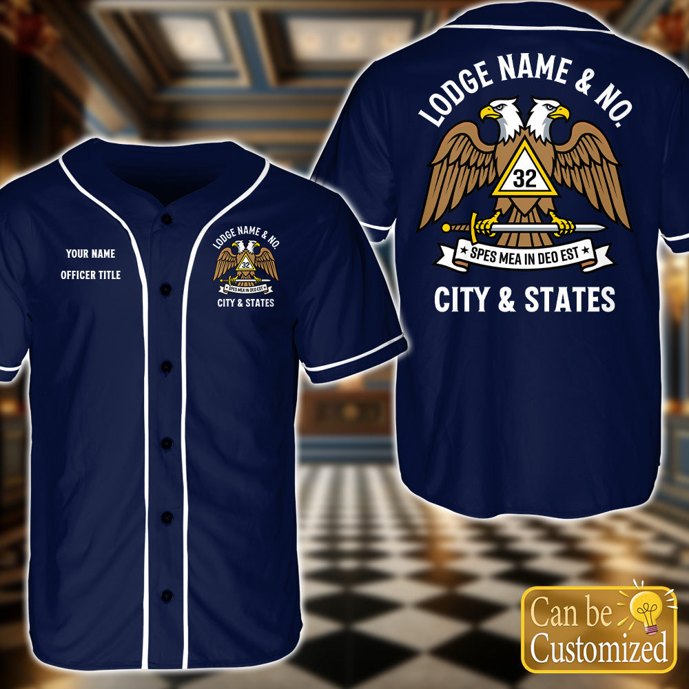Custom 32nd Scottish Rite Baseball Jersey