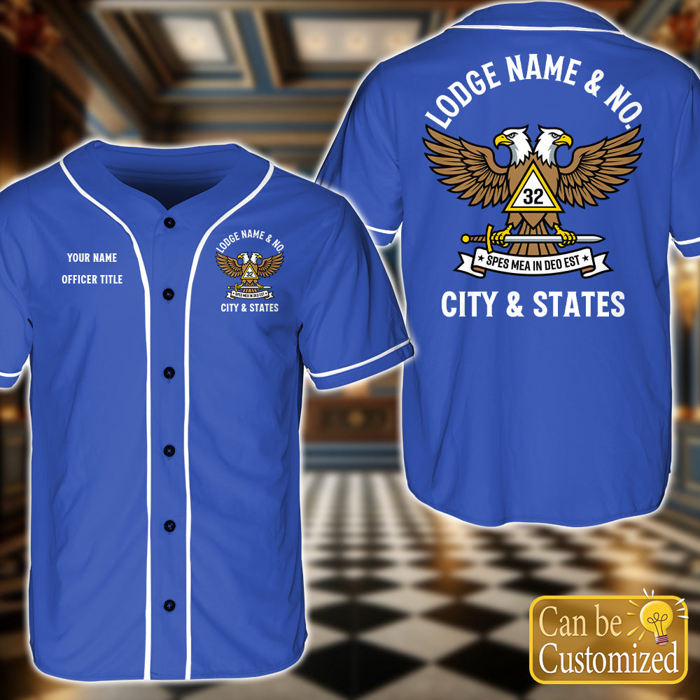 Custom 32nd Scottish Rite Baseball Jersey