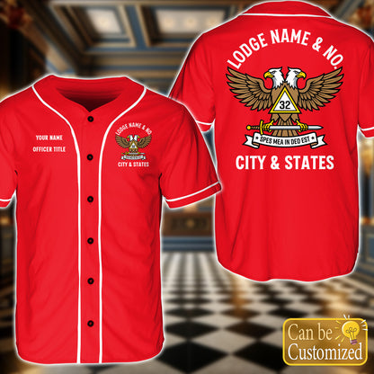 Custom 32nd Scottish Rite Baseball Jersey