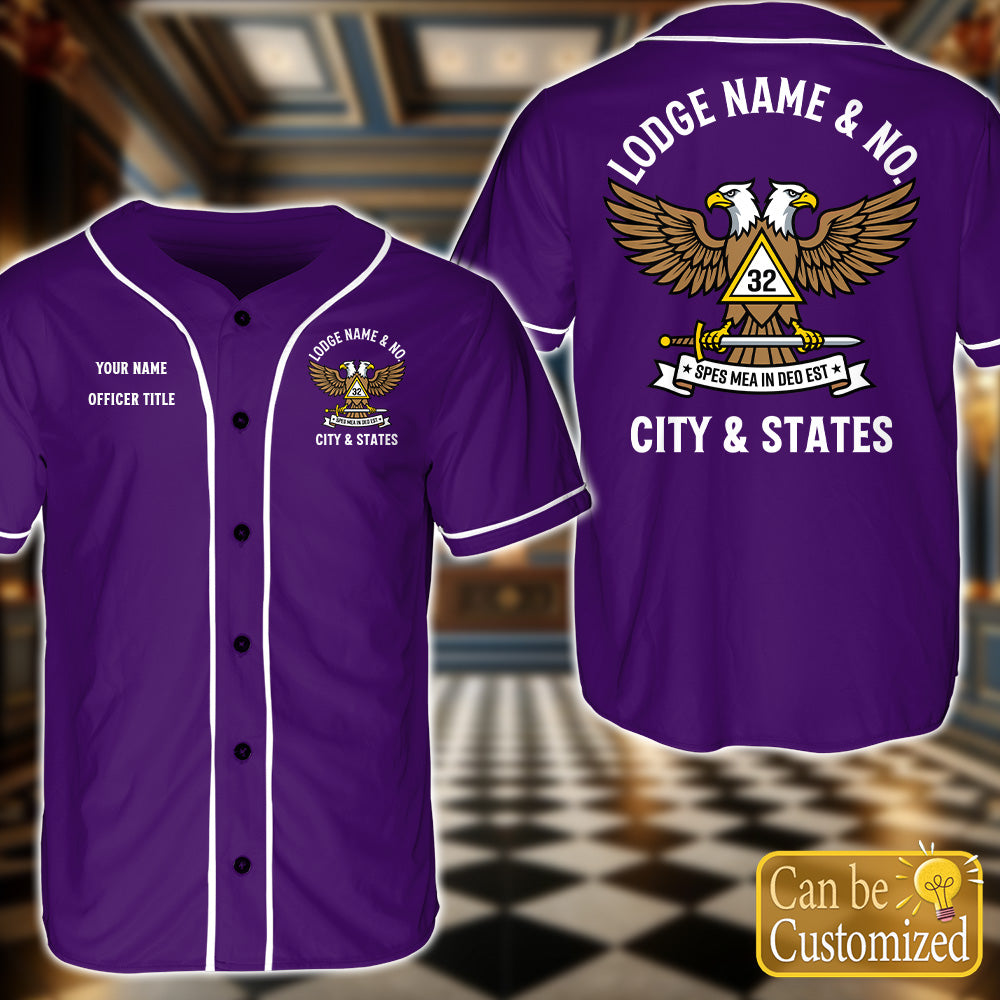 Custom 32nd Scottish Rite Baseball Jersey