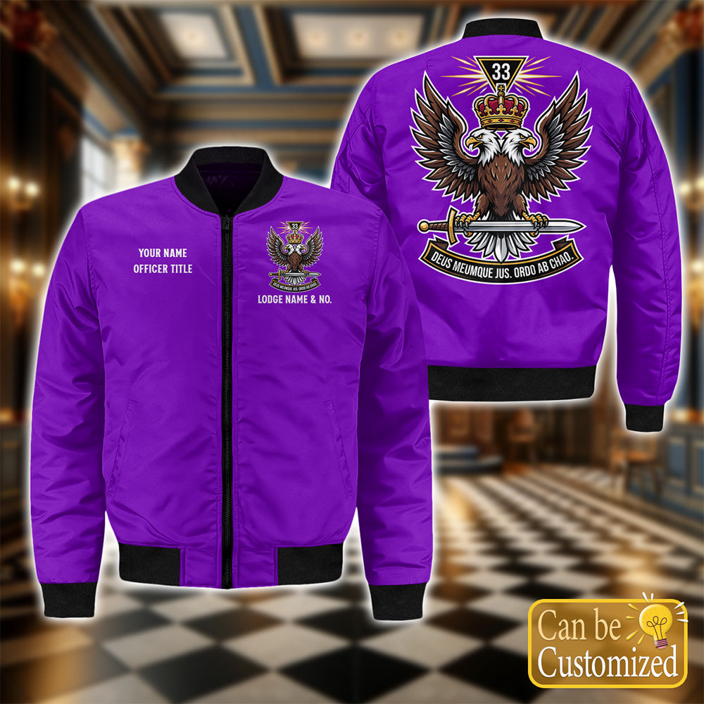 Custom 33rd Degree Scottish Rite Bomber Jacket