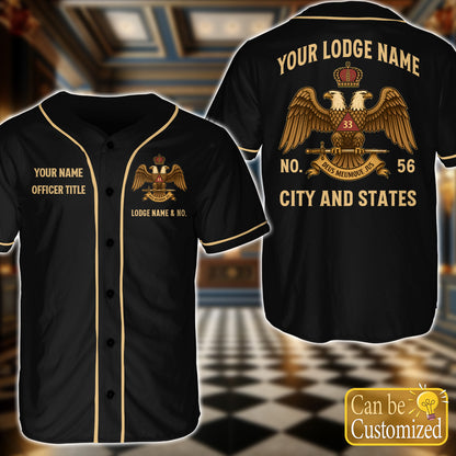 Custom 33rd Scottish Rite Baseball Jersey