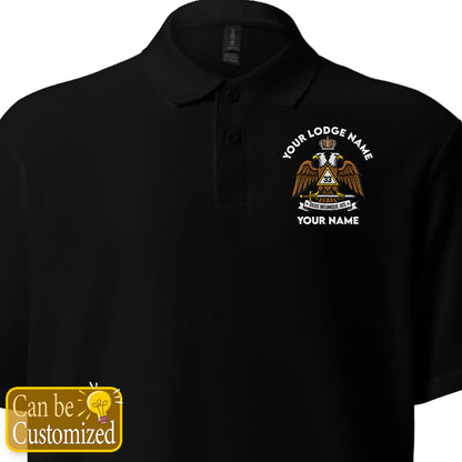 Custom 33rd Degree Scottish Rite Embroidered Polo Shirt