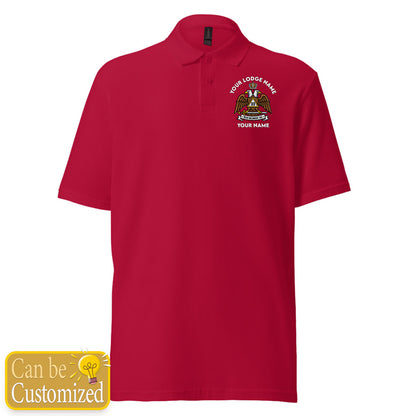 Custom 33rd Degree Scottish Rite Embroidered Polo Shirt