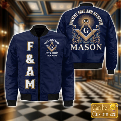 Custom Ancient Free & Accepted Masons Bomber Jacket