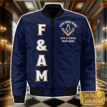 Custom Ancient Free & Accepted Masons Bomber Jacket