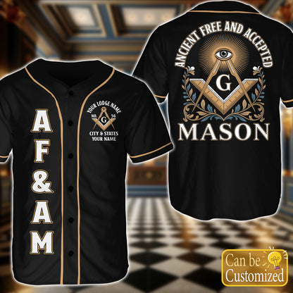 Custom Ancient Free & Accepted Masons Baseball Jersey