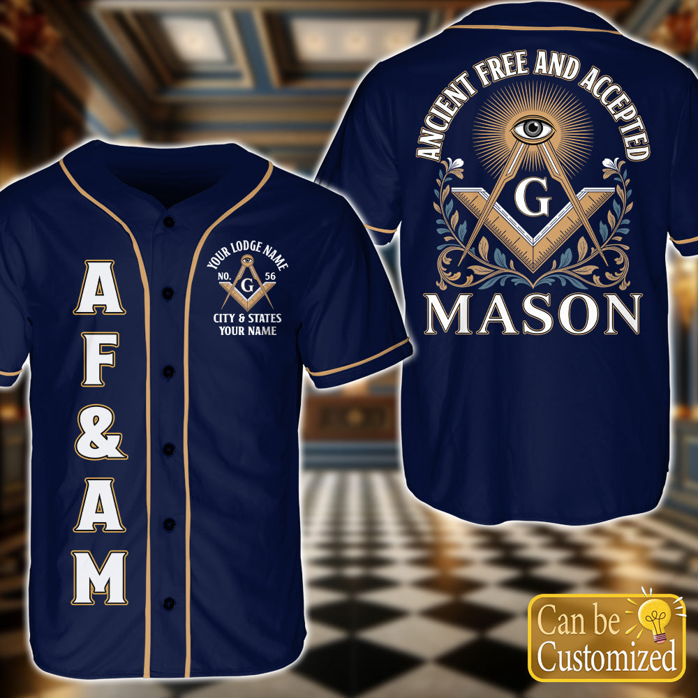Custom Ancient Free & Accepted Masons Baseball Jersey