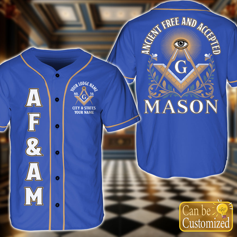 Custom Ancient Free & Accepted Masons Baseball Jersey