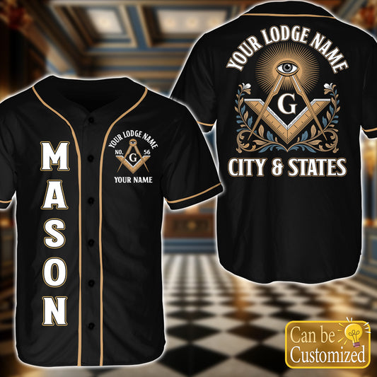 Custom Lodge Name Baseball Jersey