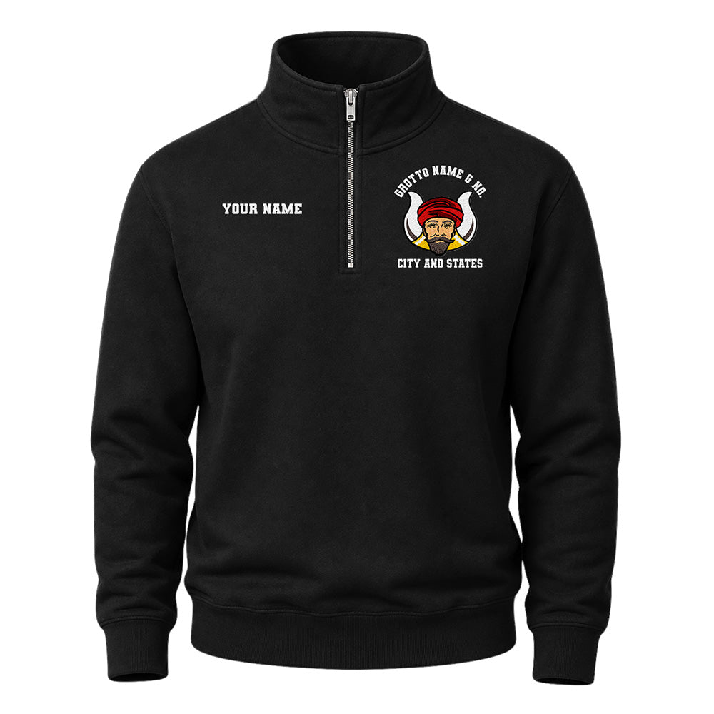 Custom Grotto Embroidered Quarter-Zip Sweatshirt