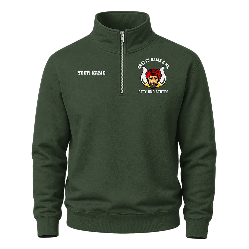 Custom Grotto Embroidered Quarter-Zip Sweatshirt