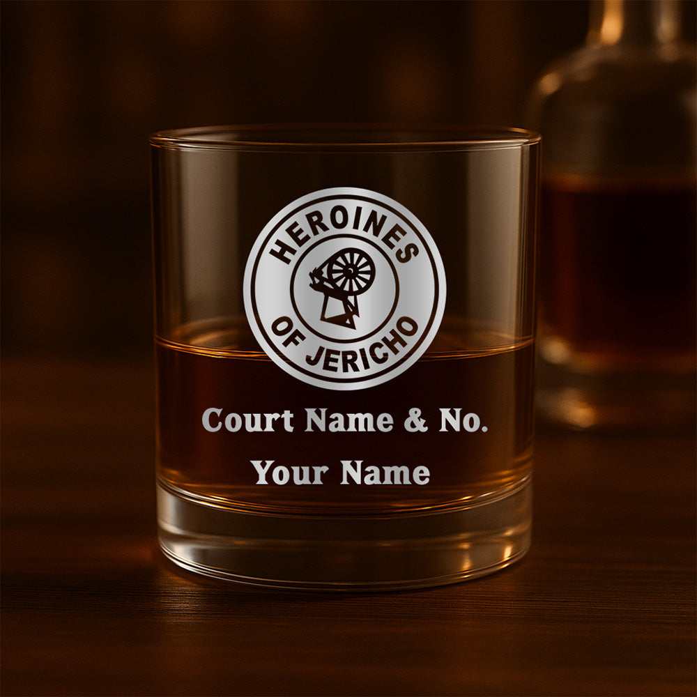 Custom Heroines of Jericho Whiskey Glass