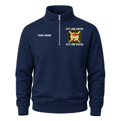 Custom Knights Templar Masonic Embroidered Quarter-Zip Sweatshirt