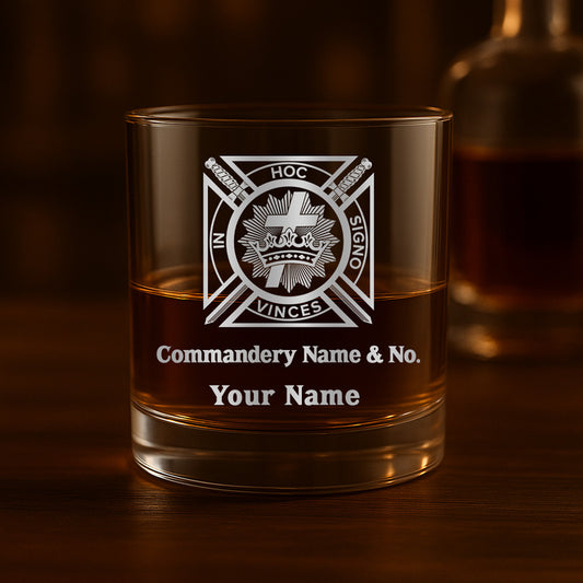 Custom Knights Templar Whiskey Glass