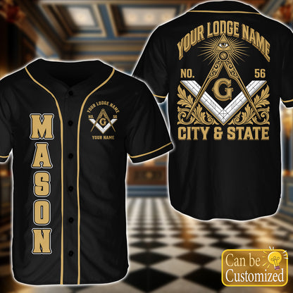 Custom Lodge Name Baseball Jersey