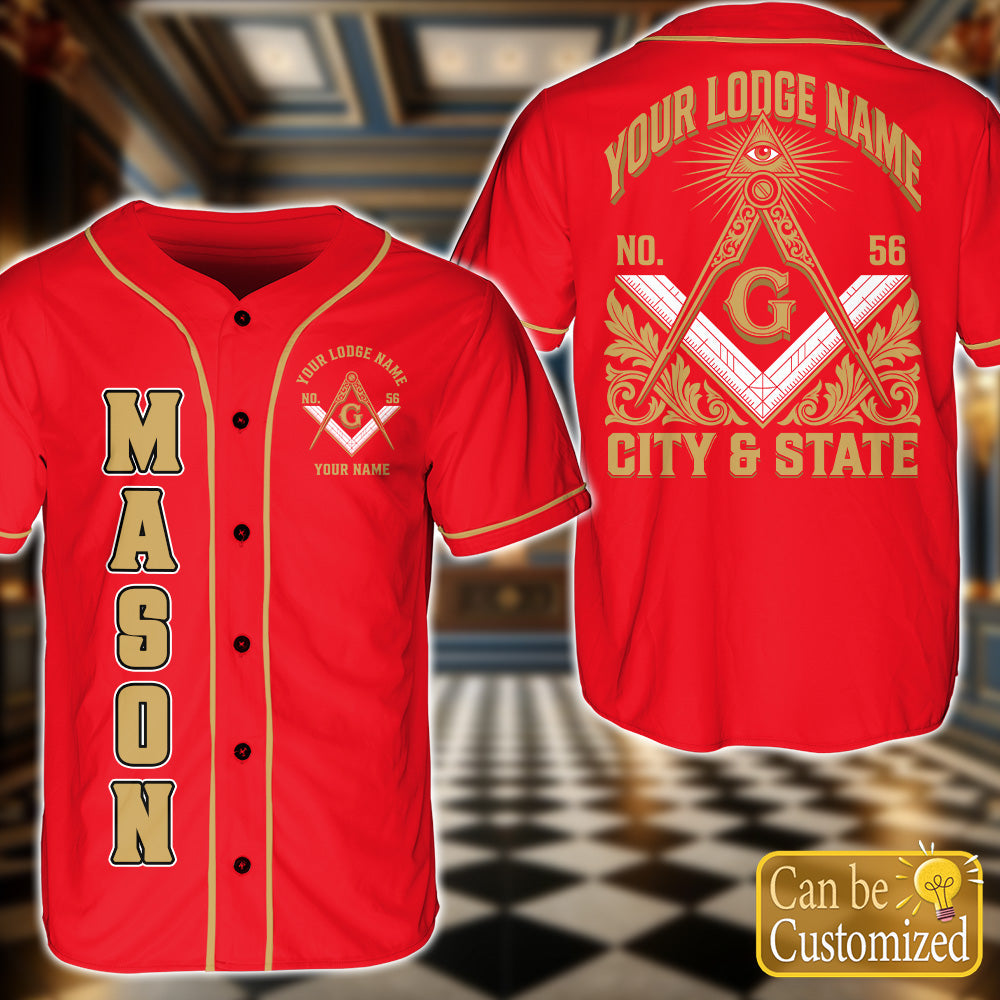 Custom Lodge Name Baseball Jersey