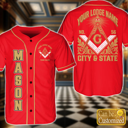 Custom Lodge Name Baseball Jersey