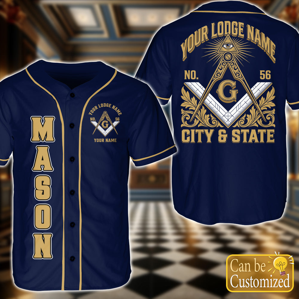 Custom Lodge Name Baseball Jersey